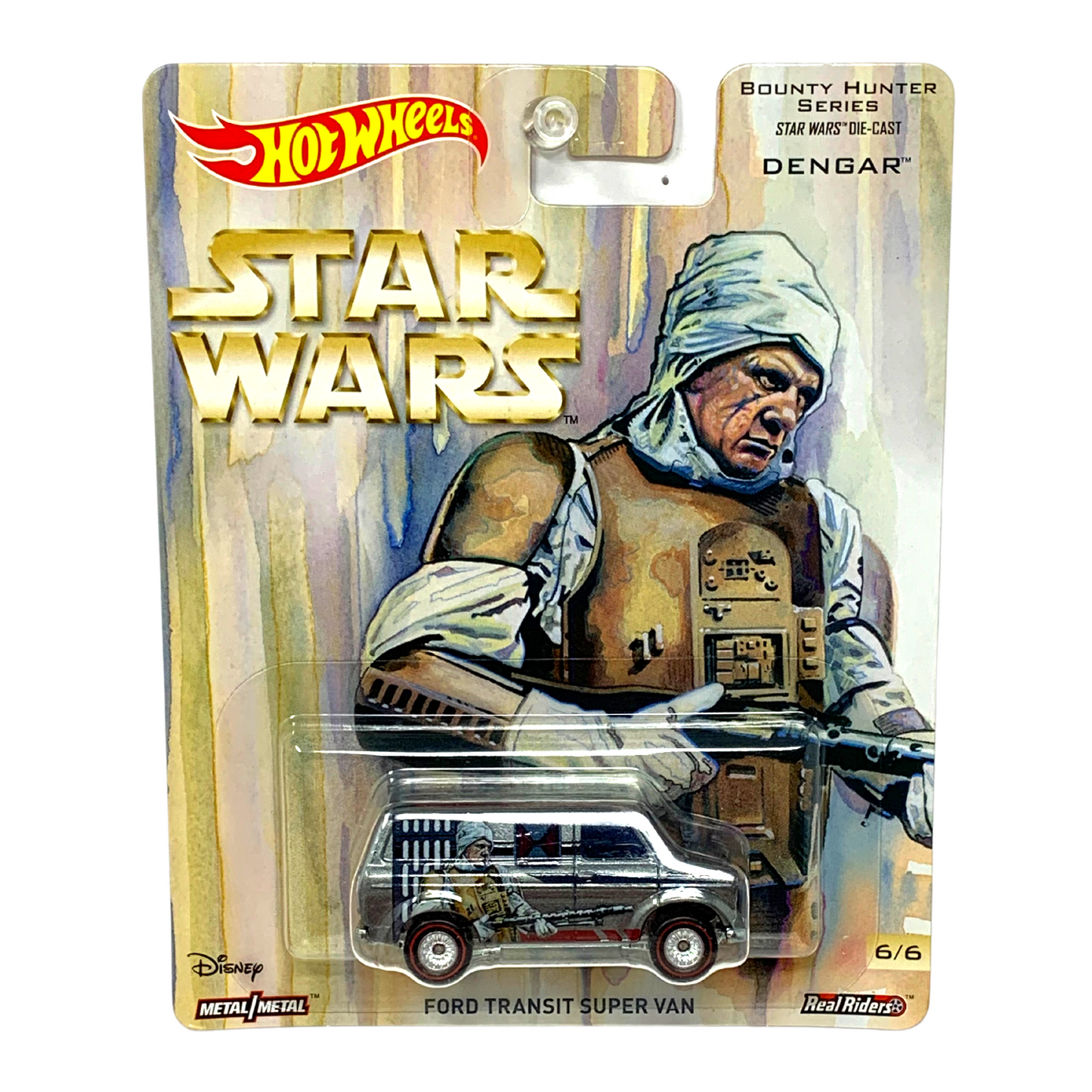 Hot Wheels Star Wars Bounty Hunter Dengar Ford Transit Super Van 1:64 Diecast