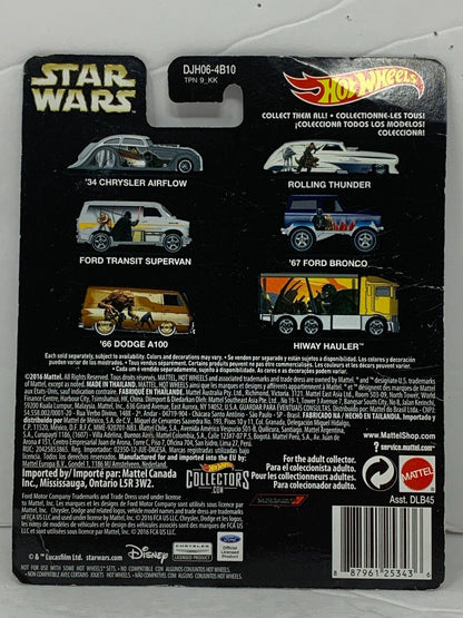 Hot Wheels 2016 Star Wars Pop Culture 1:64 Diecast Set of 6 By Ralph McQuarrie