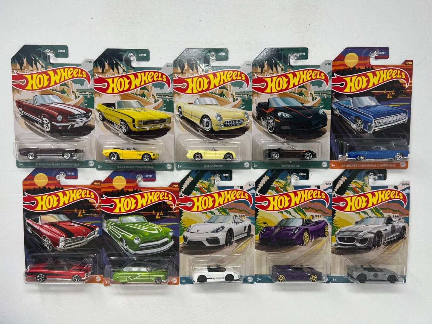 Hot Wheels Convertible Series Walmart Exclusive 1:64 Diecast Complete Set of 10