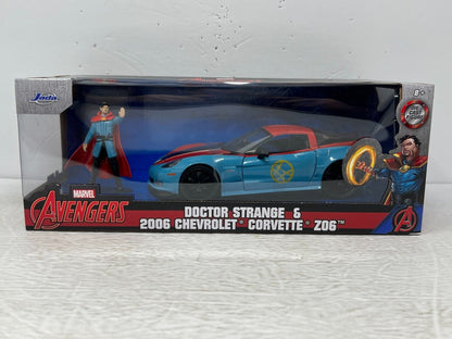 Jada Marvel Avengers Doctor Strange & 2006 Chevrolet Corvette Z06 1:24 Diecast