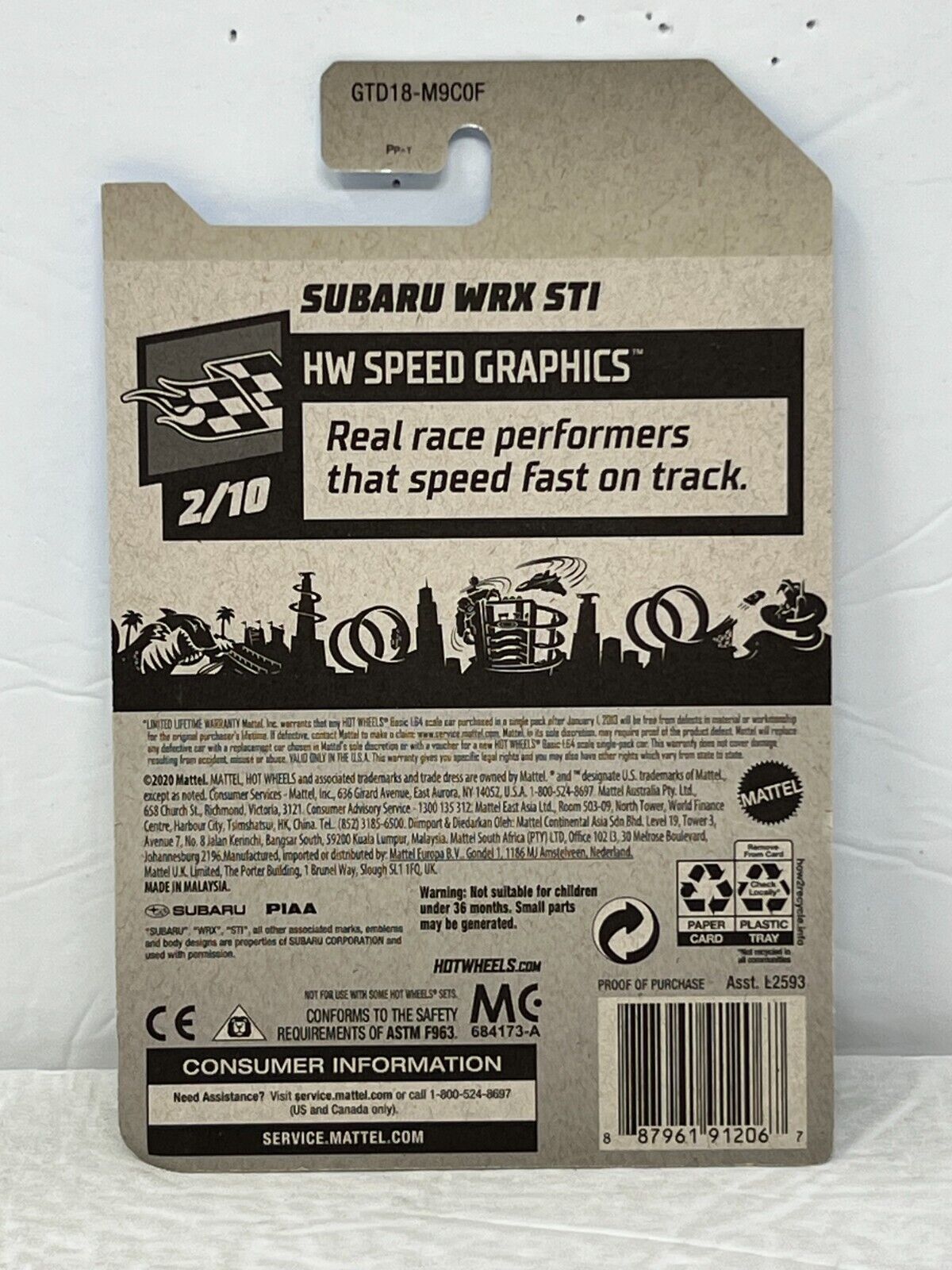 Hot Wheels Zamac HW Speed Graphics Subaru WRX STi 1:64 Diecast
