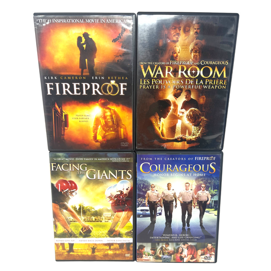 Lot of 4 Kendrick Brothers DVDs Fireproof / Courageous / War Room Religious