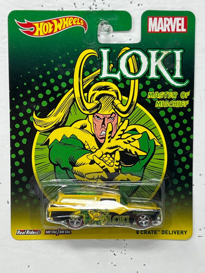Hot Wheels Marvel Loki 8 Crate Delivery Real Riders 1:64 Diecast