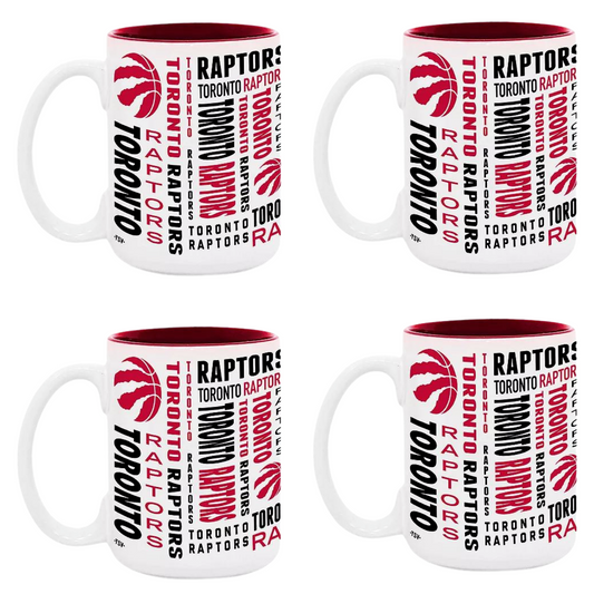 Toronto Raptors NBA Sublimated Coffee Mug 15oz 4 Pack Set