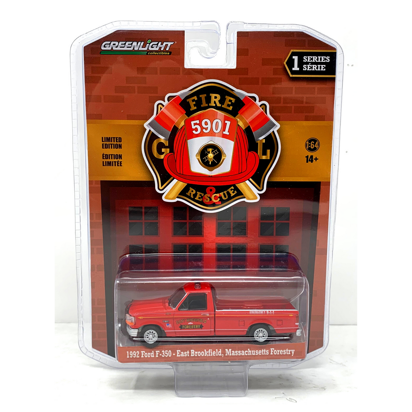 Greenlight Fire & Rescue 1992 Ford F-350 Massachusets Forestry 1:64 Diecast