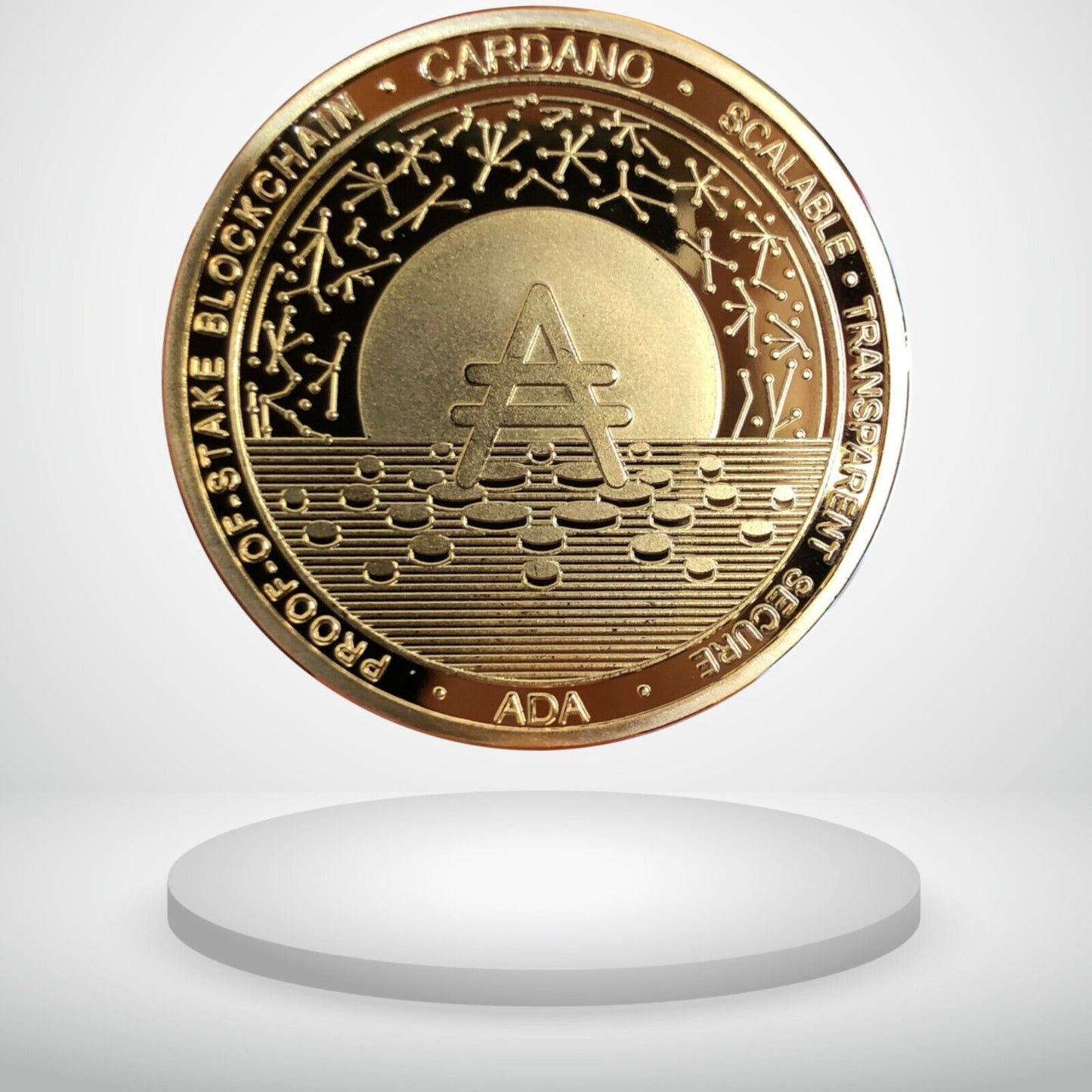 Cardano ADA (18k Gold Plated 2022 Edition) Physical Crypto Coin Novelty Souvenir