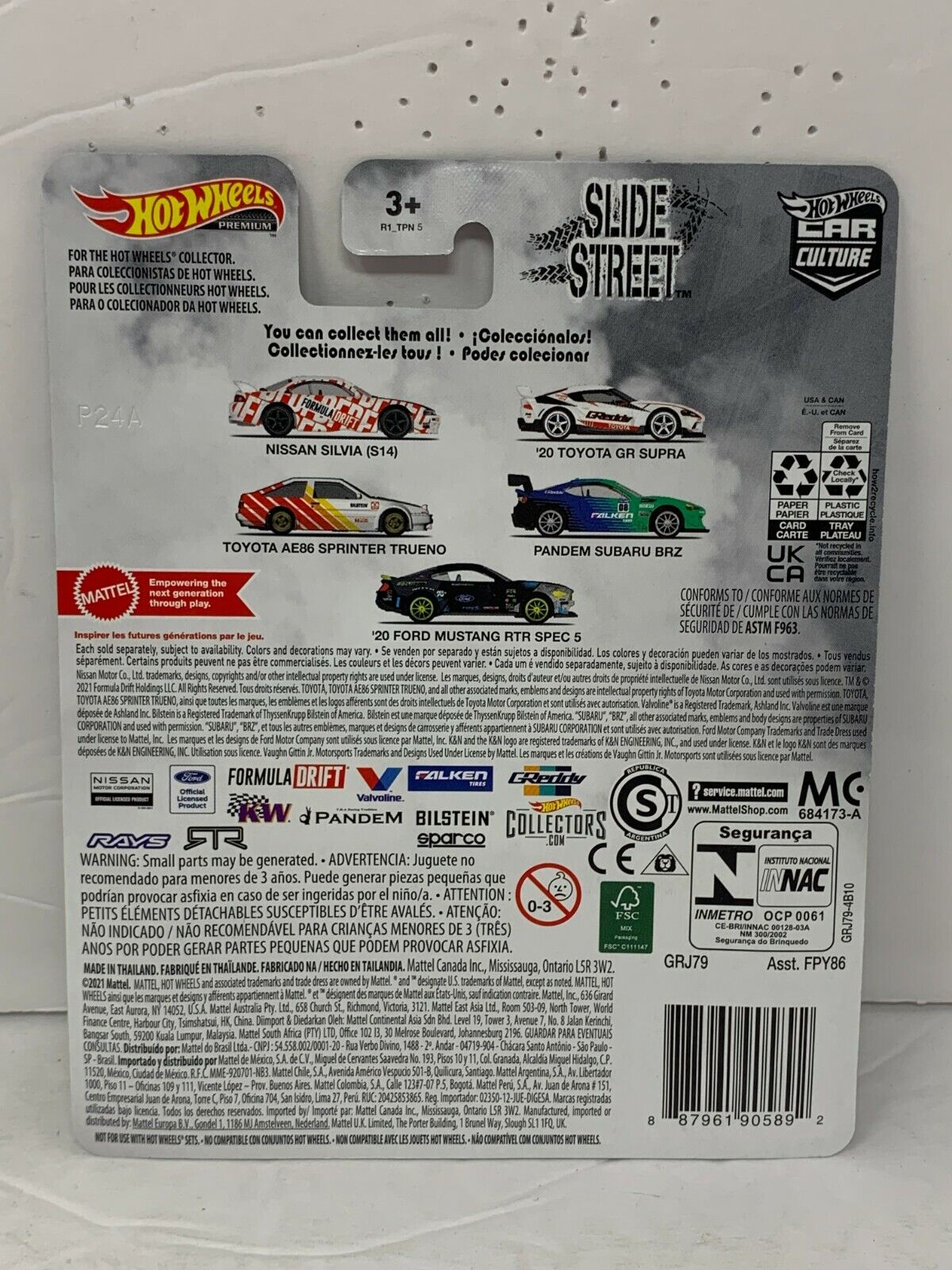 Hot Wheels Premium Slide Street '20 Toyota GR Supra Real Riders 1:64 Diecast