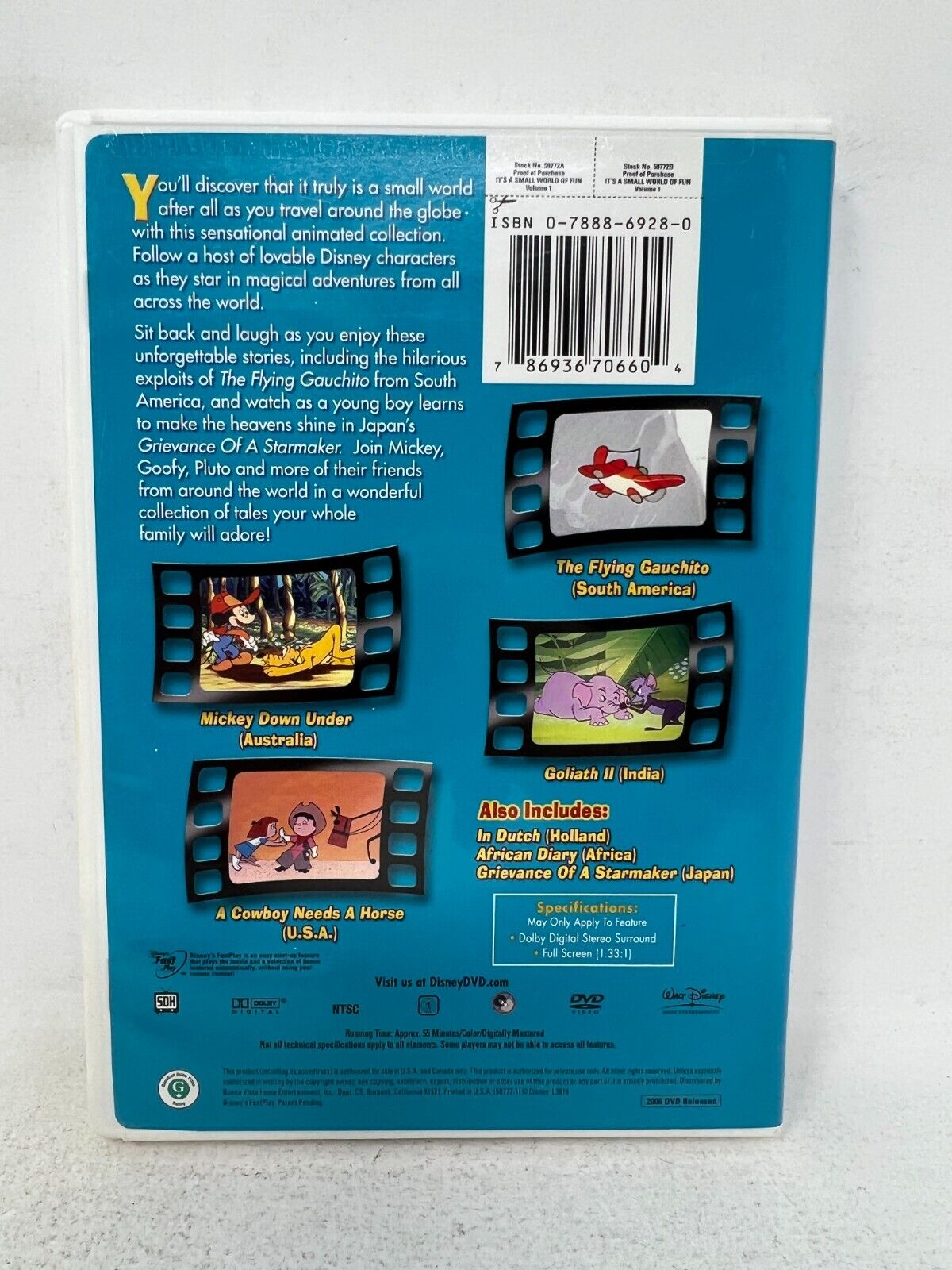 Walt Disney's It's a Small World of Fun - Vol. 1 (DVD, 2006) Good Condition!!!