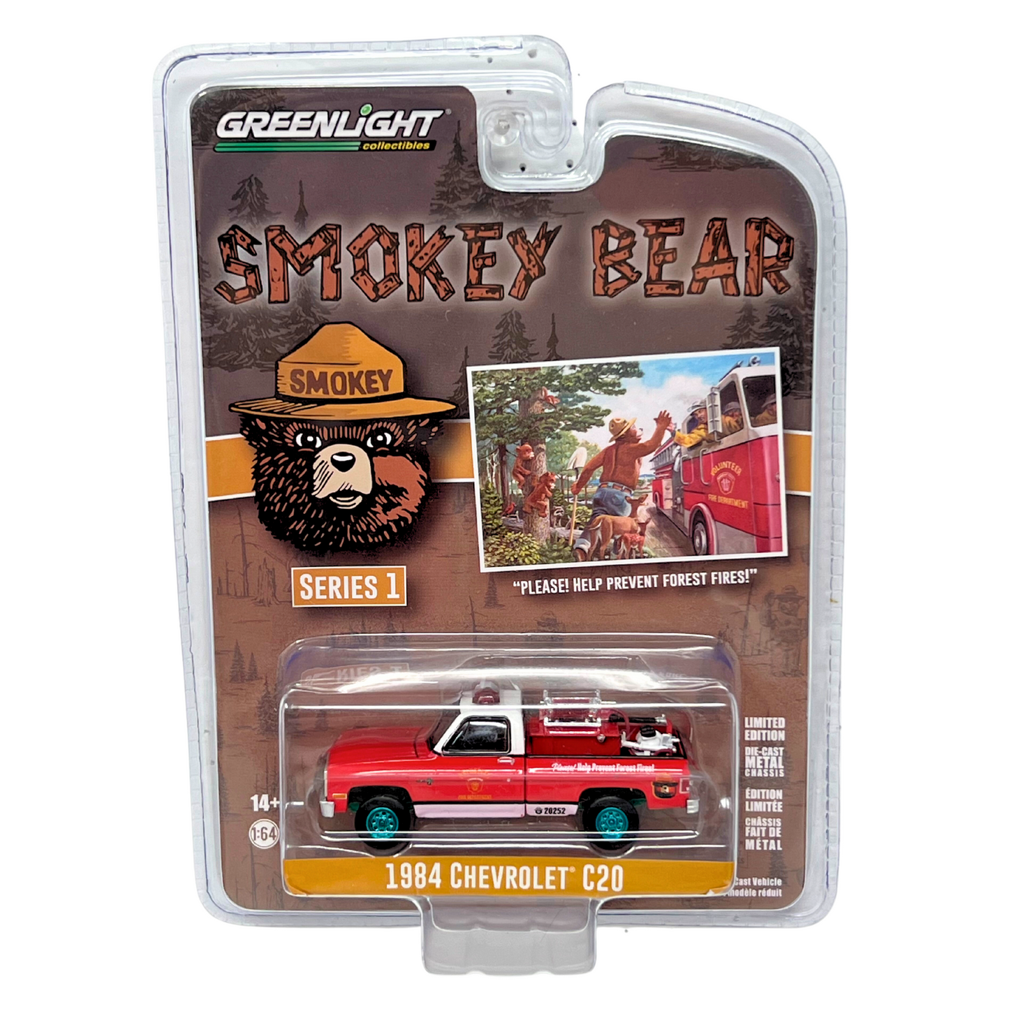 Greenlight Hollywood Smokey Bear 1984 Chevrolet C20 GREEN MACHINE 1:64 Diecast