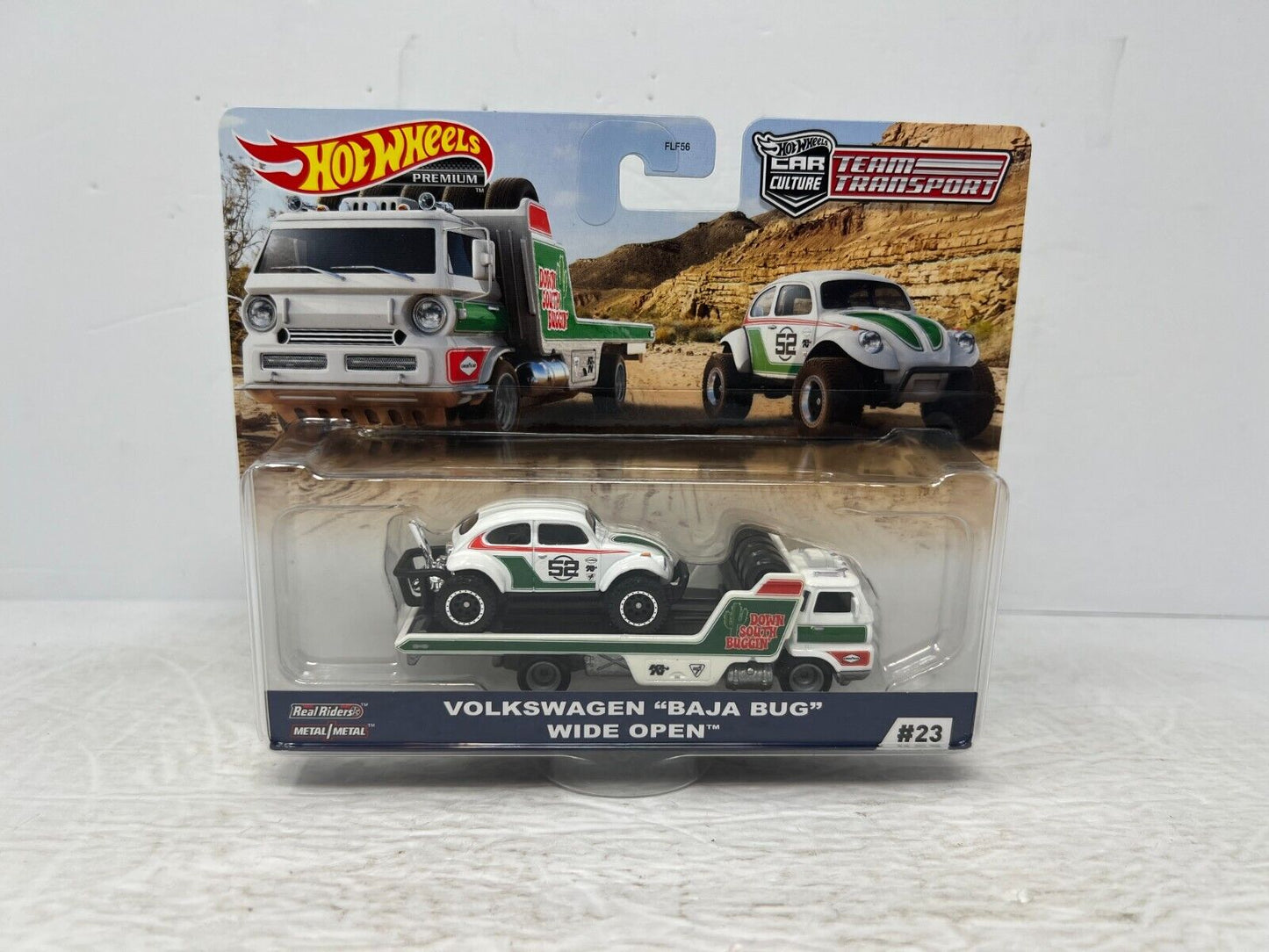 Hot Wheels Premium Volkswagen Baja Bug Wide Open #23 Team Transport 1:64 Diecast