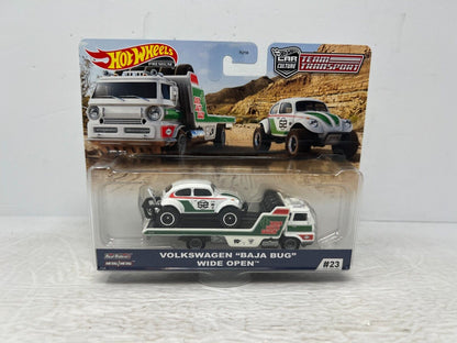 Hot Wheels Premium Volkswagen Baja Bug Wide Open #23 Team Transport 1:64 Diecast