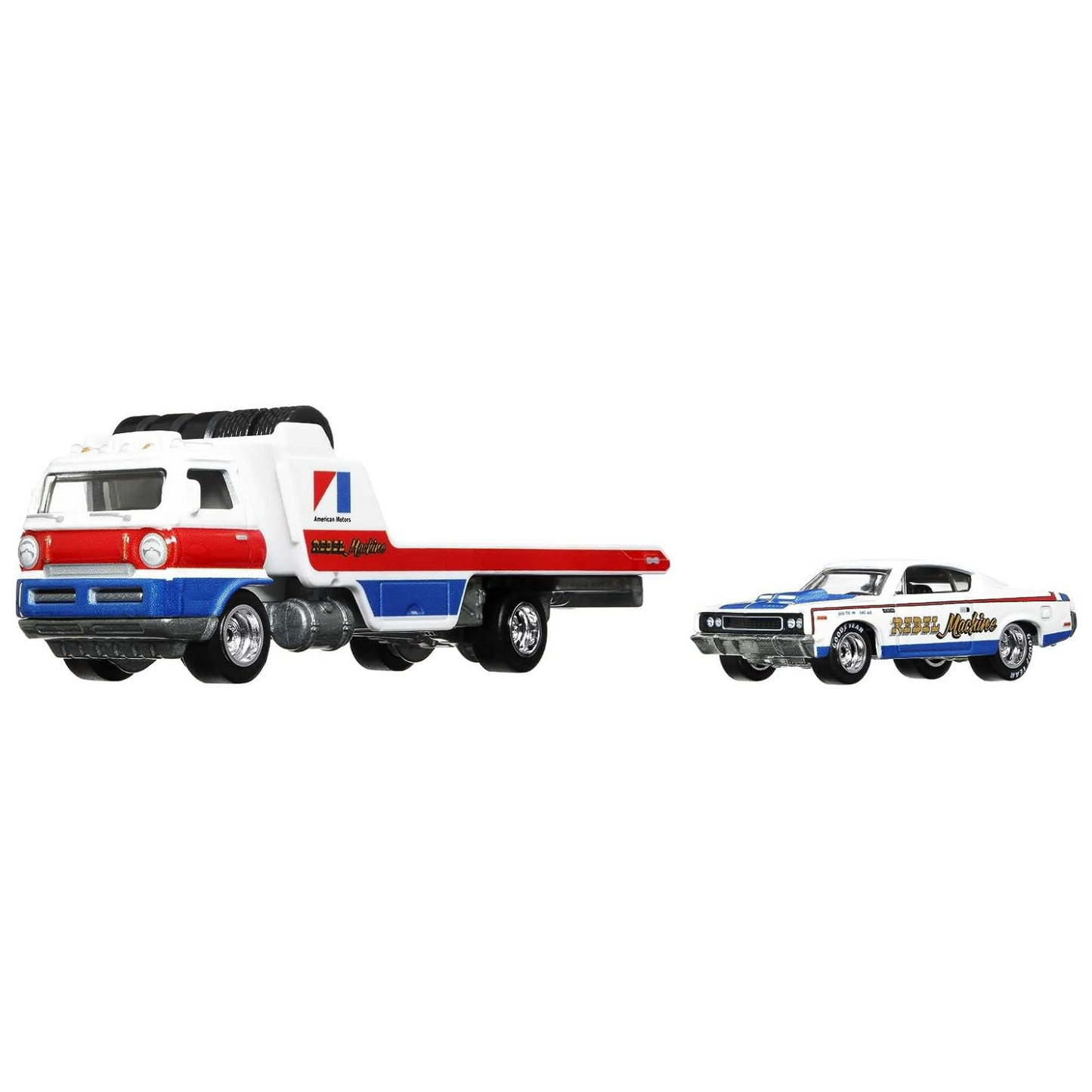 Hot Wheels Premium AMC Rebel Machine & Wide Open #43 Team Transport 1:64 Diecast