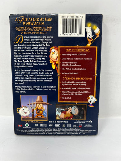 Beauty and the Beast (DVD, 2002) Platinum Edition Disney Classic Good Condition!