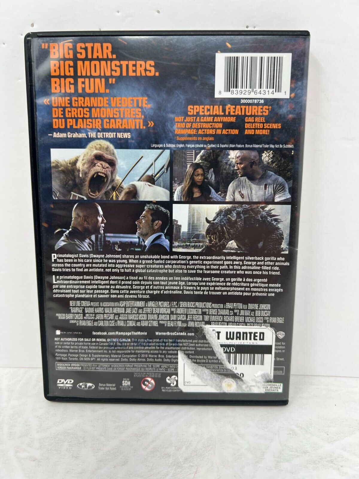 Last Rampage Dvd Label Rampage (DVD, 2018) Sci-Fi Dwayne