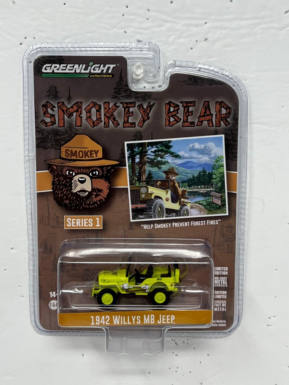 Greenlight Hollywood Smokey Bear 1942 Willys MB Jeep 1:64 Diecast