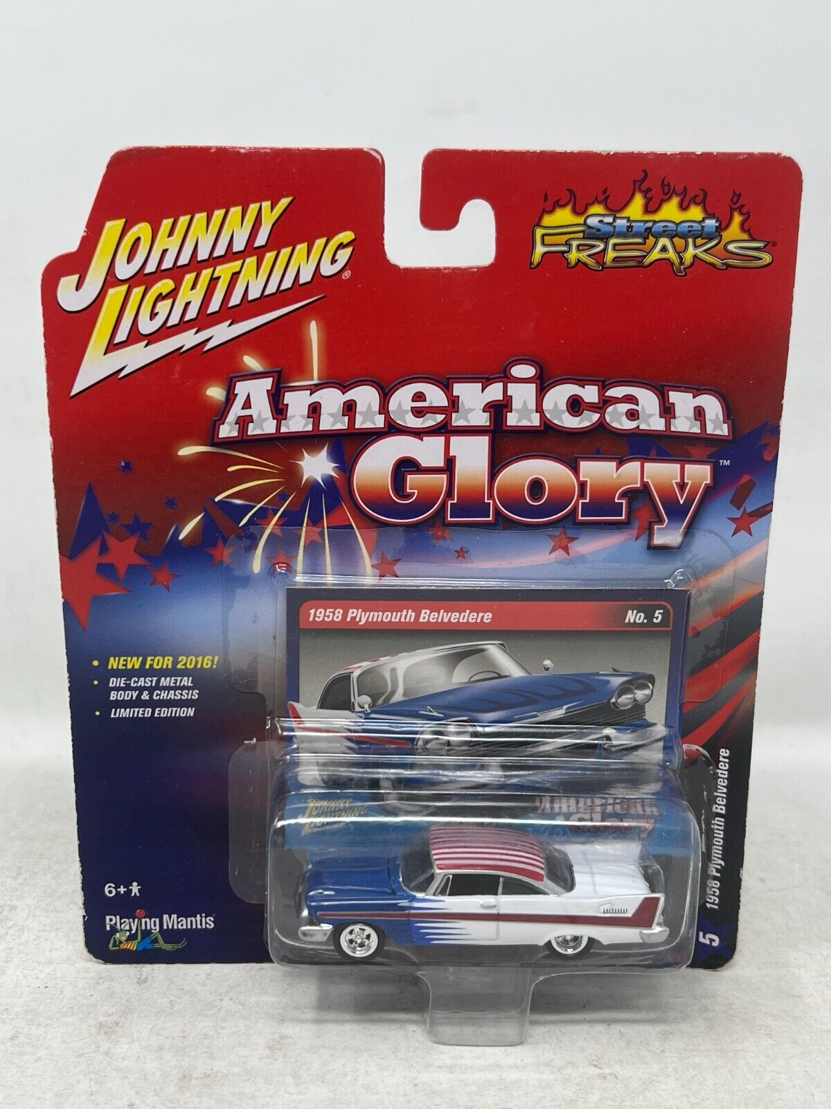 Johnny Lightning American Glory 1958 Plymouth Belvedere 1:64 Diecast