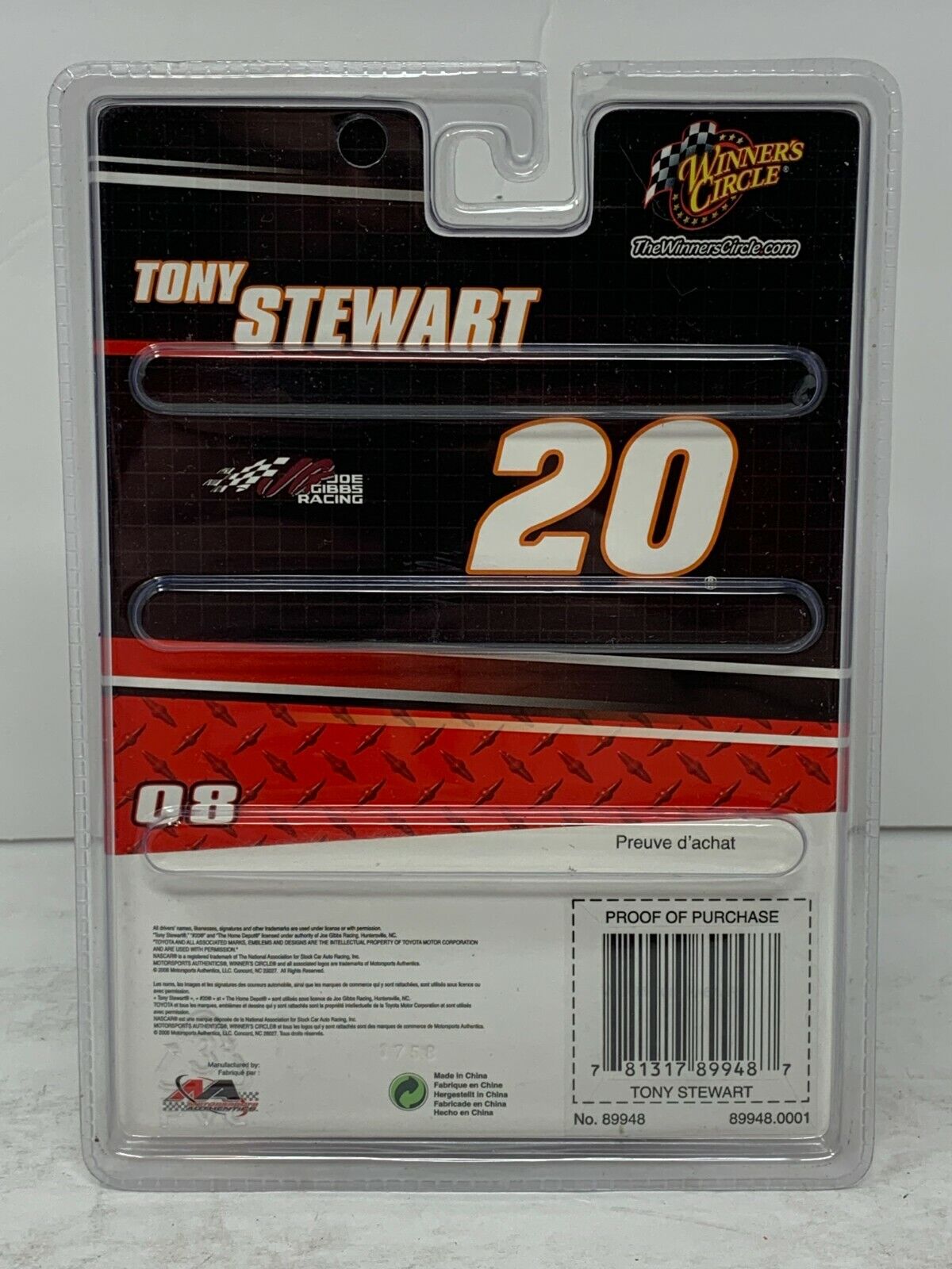 Winner's Circle #20 Home Depot Tony Stewart 2008 Toyota Camry 1:64 Diecast