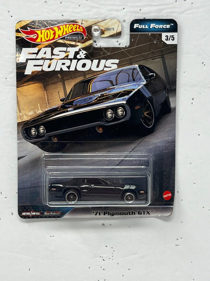 Hot Wheels Premium Fast & Furious Full Force '71 Plymouth GTX 1:64 Diecast