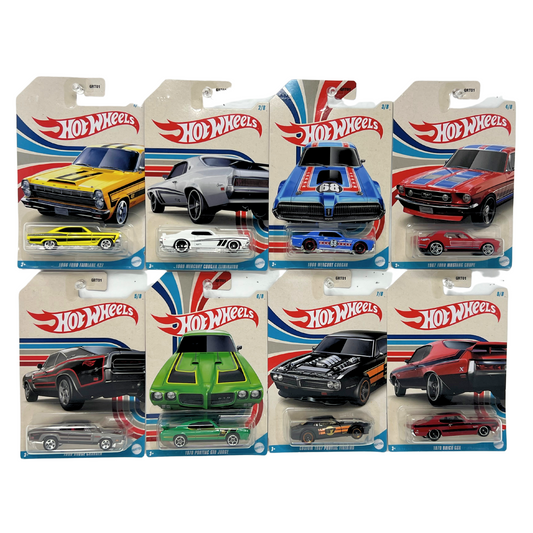 Hot Wheels Vintage American Muscle Walmart Exclusive 1:64 Diecast Complete Set