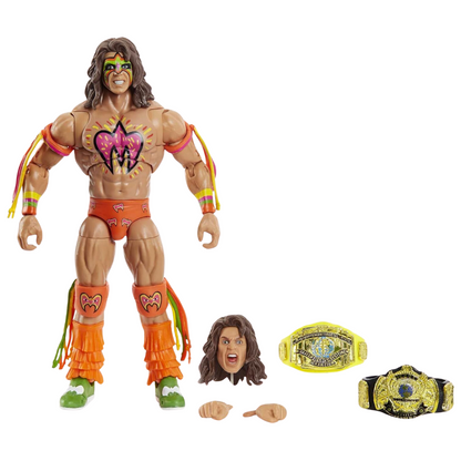 WWE Ultimate Warrior Ultimate Edition Fan Takeover Action Figure W/ Belts Mattel Toys