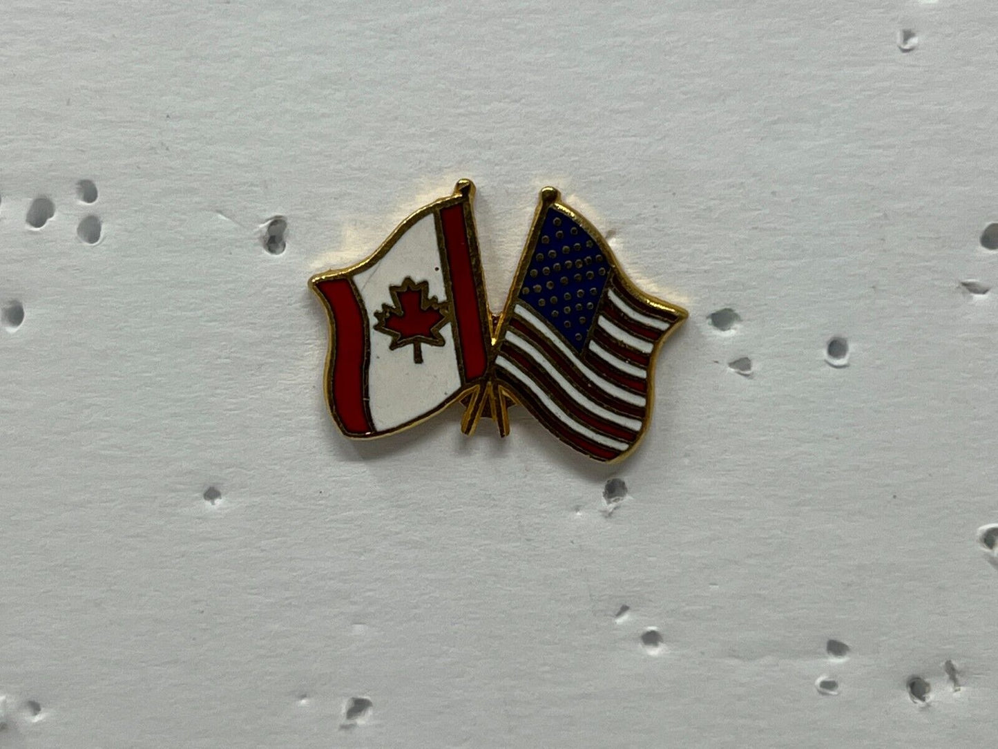 Canadian & U.S.A. Flags Friendship Patriotic Lapel Pin