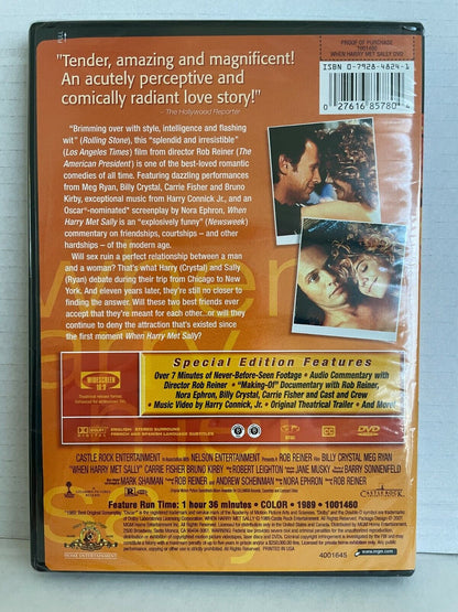 When Harry Met Sally (DVD, 2001) Meg Ryan Billy Crystal Romance Comedy Sealed!!