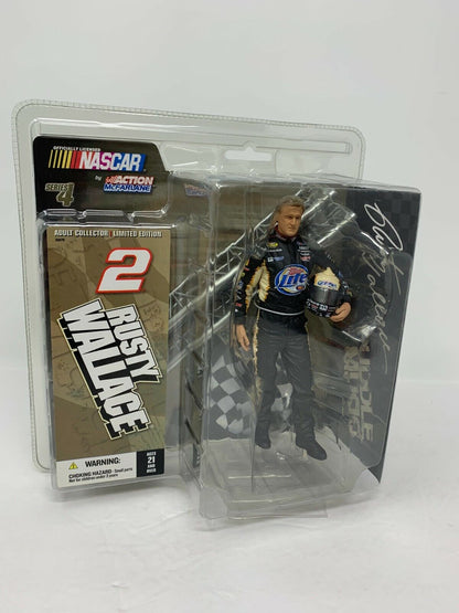 McFarlane Action Nascar #2 Rusty Wallace Series 4 Miller Lite Figurine