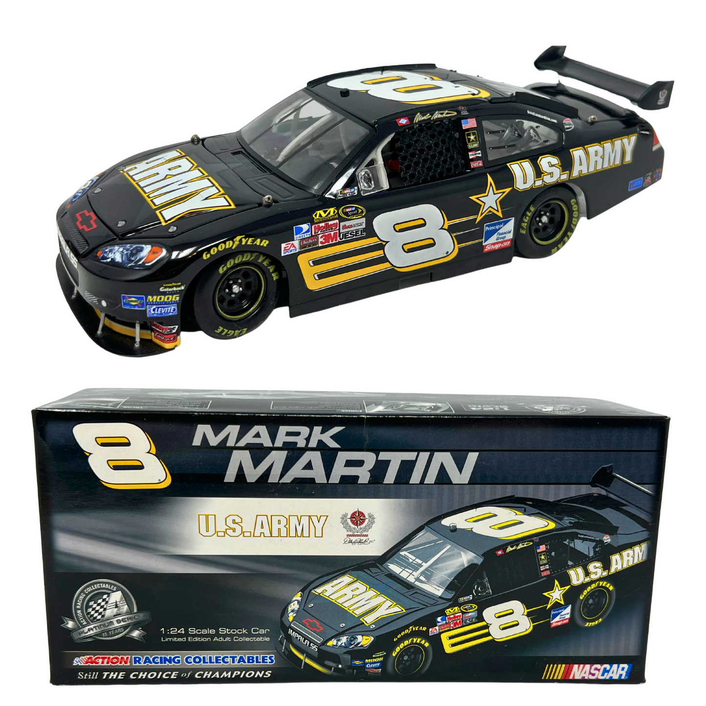 Action Nascar #8 Mark Martin Army 2008 Chevy Impala SS 1:24 Diecast