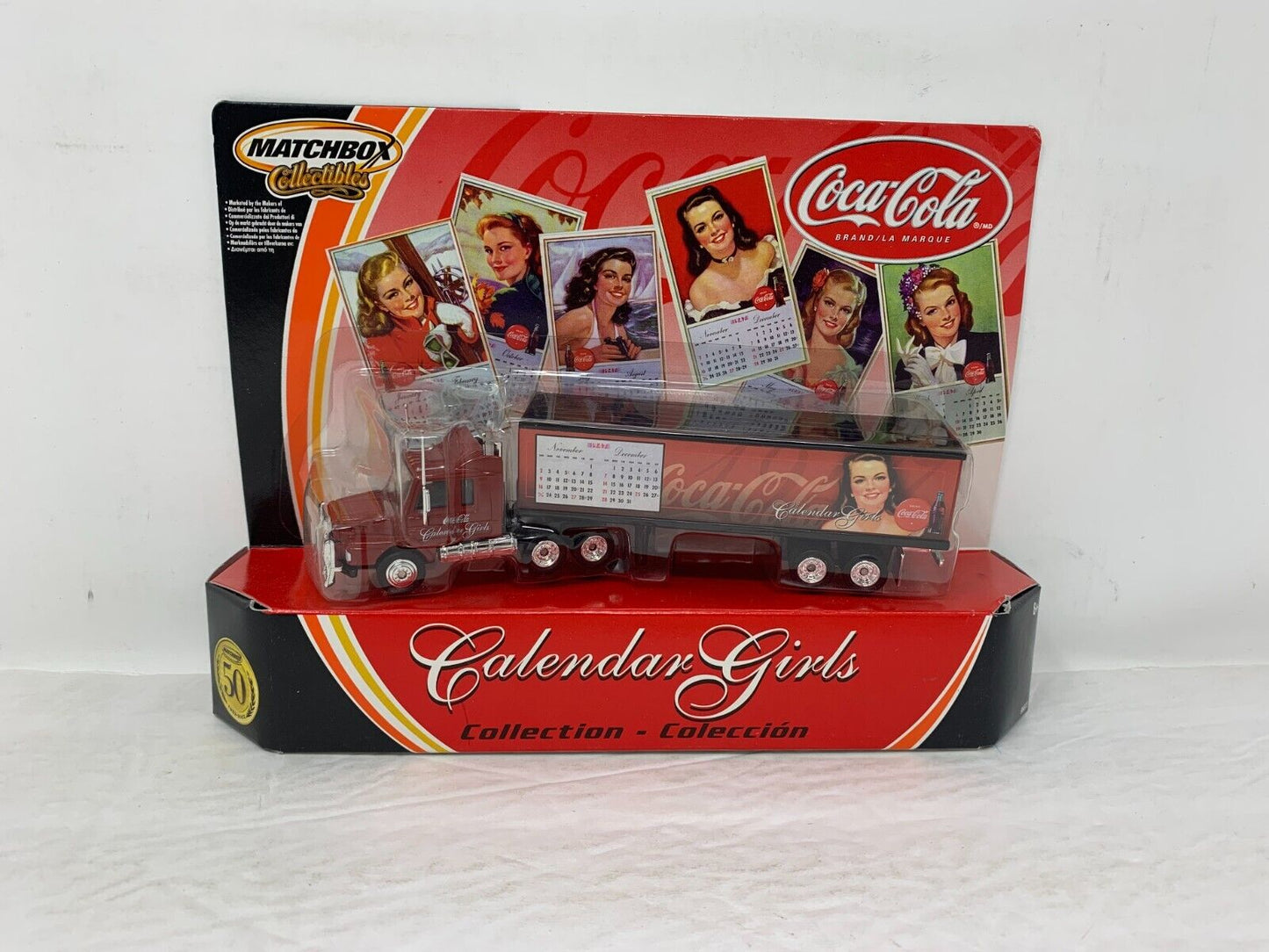 Matchbox Coca-Cola Calendar Girls Semi Truck 1:64 Diecast Complete Set of 6