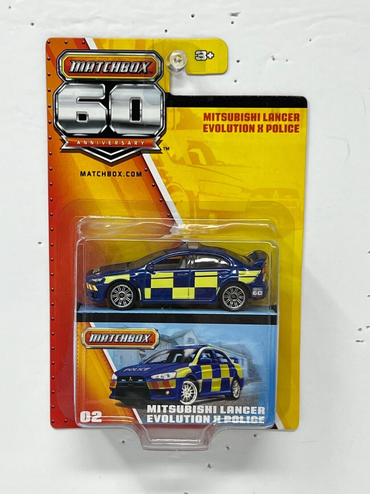 Matchbox 60th Anniversary Mitsubishi Lancer Evolution X Police 1:64 Diecast