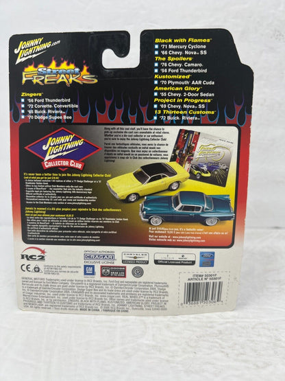 Johnny Lightning Black with Flames 1966 Chevy Nova SS 1:64 Diecast