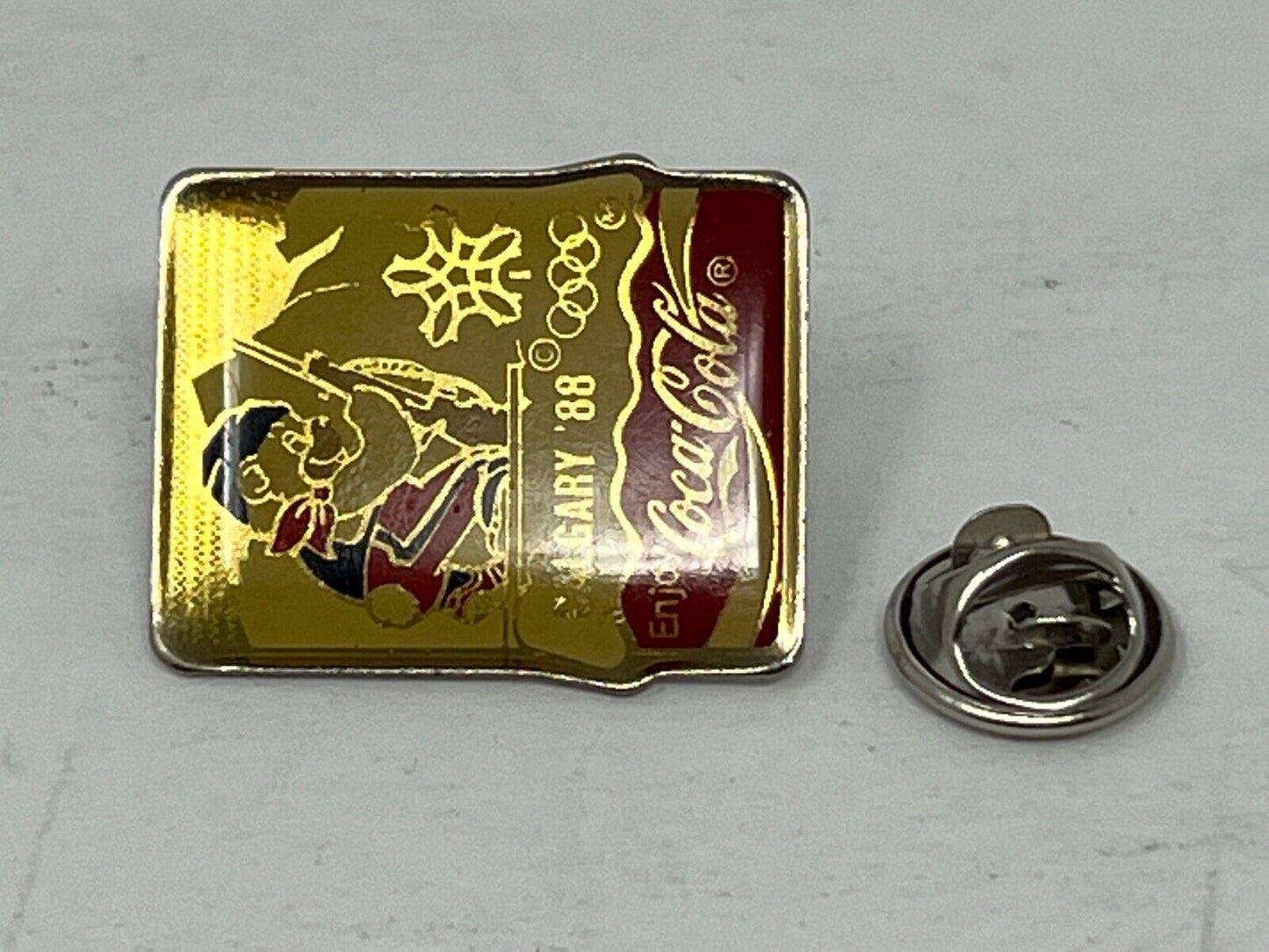 Coca Cola 1988 Calgary Winter Olympic Games (Shooting) Olympics Lapel Pin