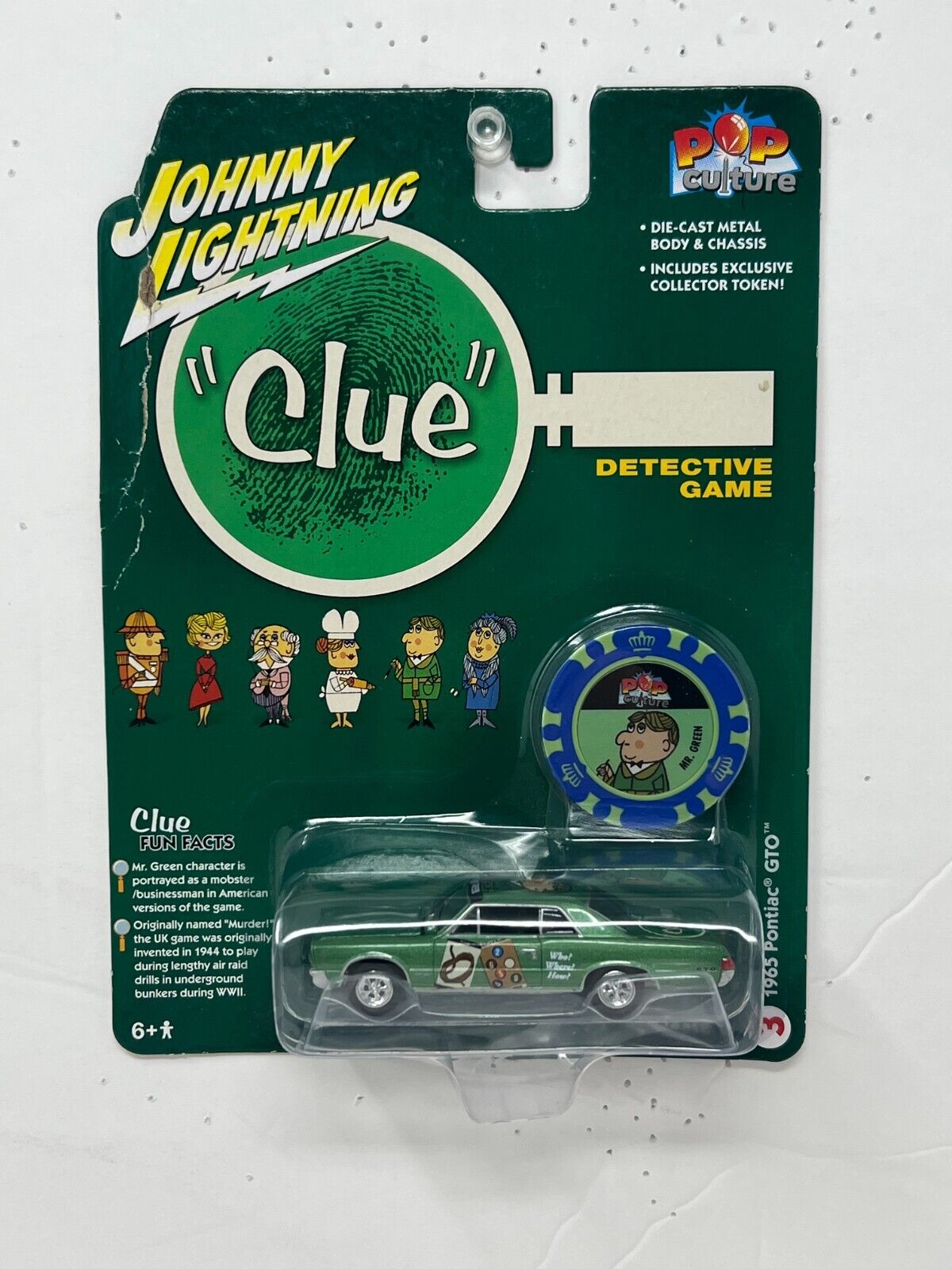 Johnny Lightning Clue Detective Game 1965 Pontiac GTO 1:64 Diecast