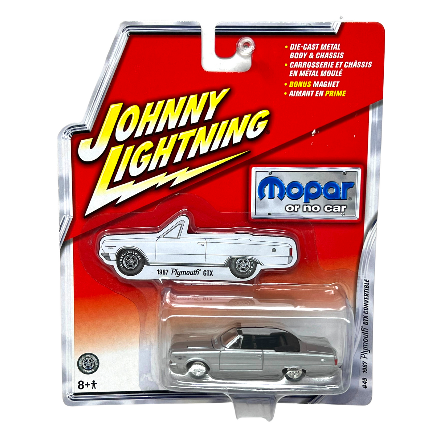 Johnny Lightning Mopar or no car 1967 Plymouth GTX Convertible 1:64 Diecast