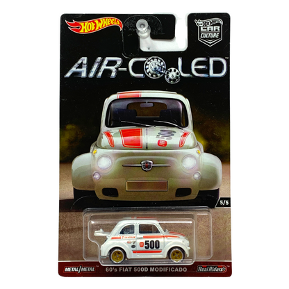 Hot Wheels Air-Cooled 60's Fiat 500D Modificado Real Riders 1:64 Diecast