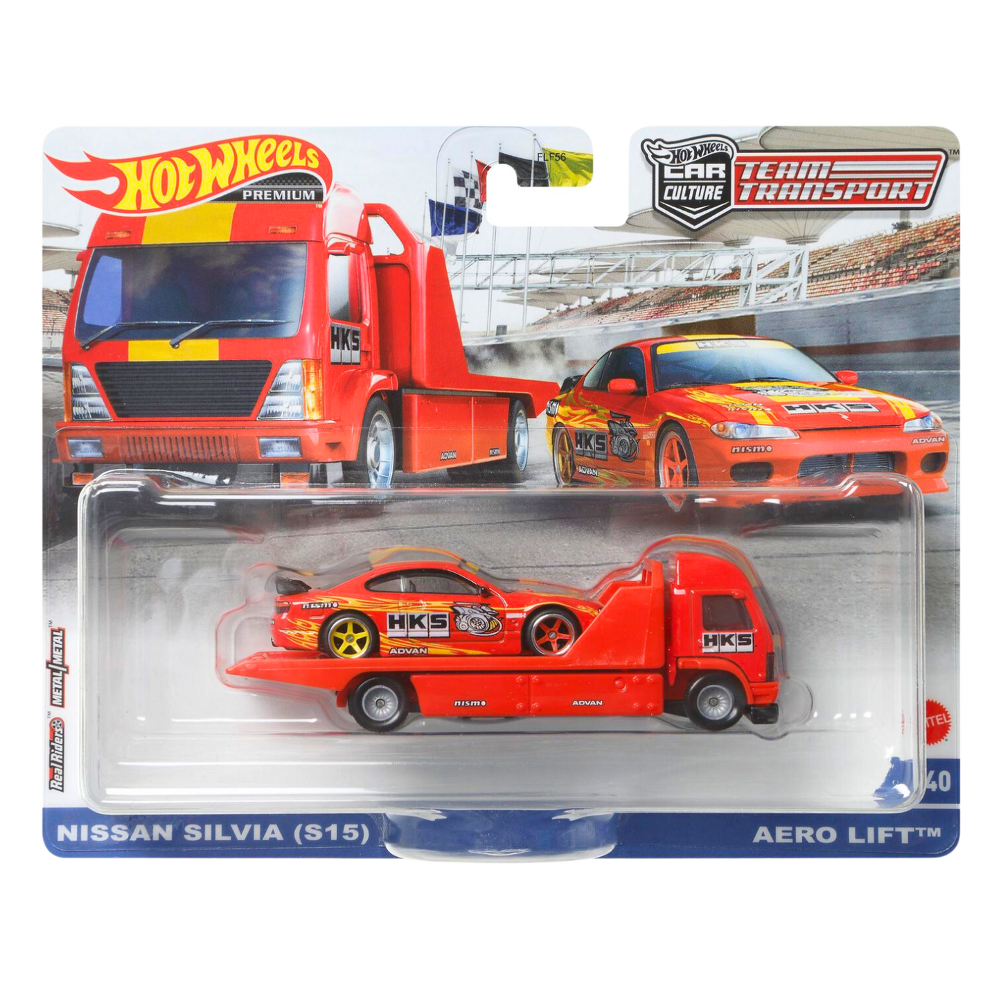 Hot Wheels Premium Nissan Silvia (S15) & Hauler #40 Team Transport 1:64 Diecast