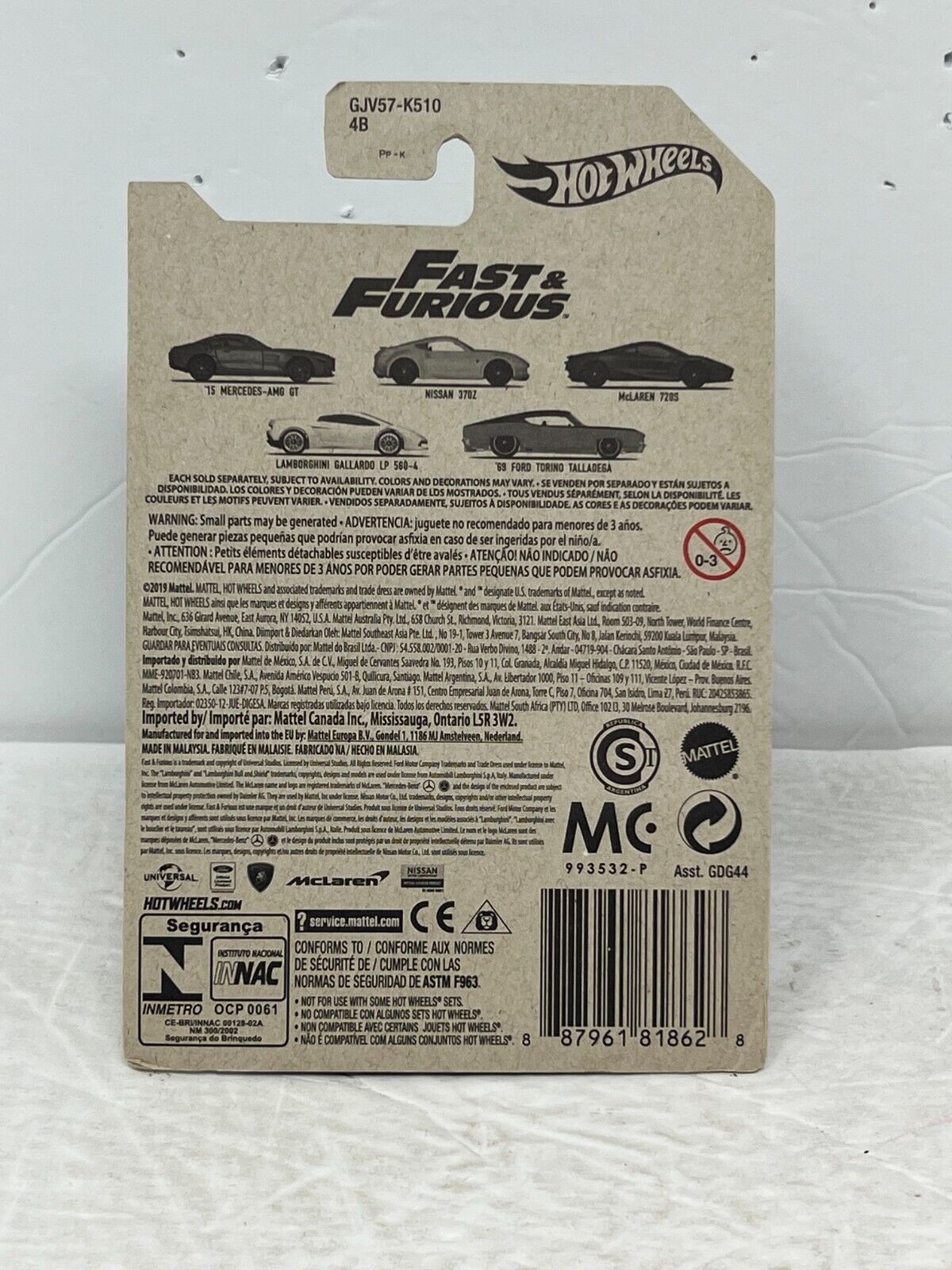 Hot Wheels Fast & Furious 2015 Mercedes-AMG GT POP Culture 1:64 Diecast