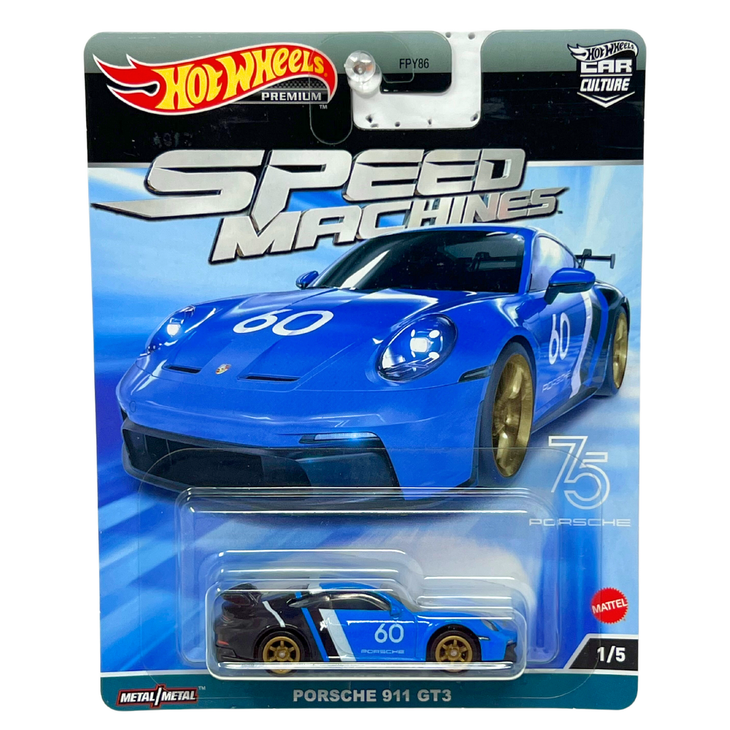 Hot Wheels Premium Speed Machines Porsche 911 GT3 1:64 Diecast