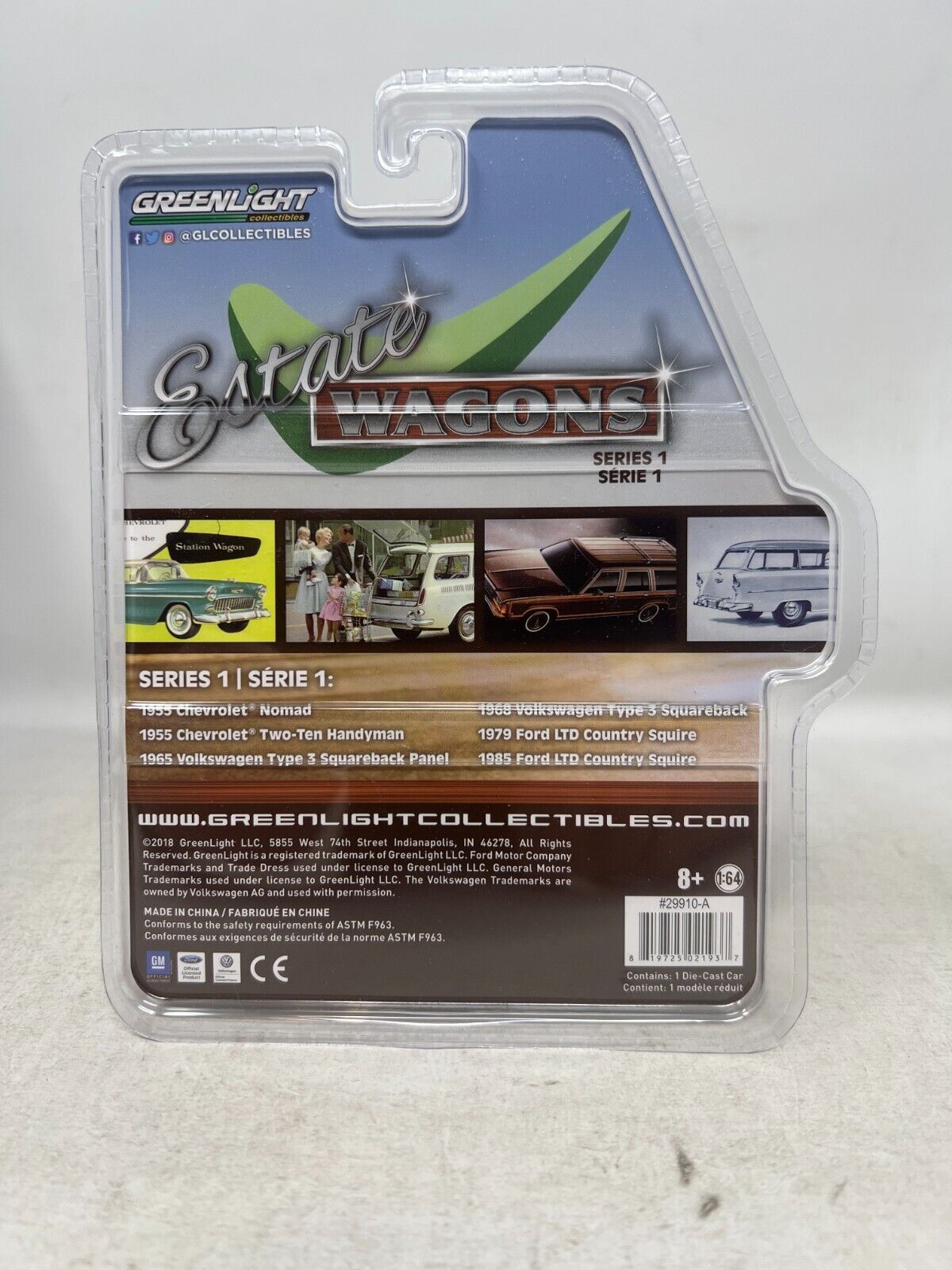 Greenlight Estate Wagons Series 1 1955 Chevrolet Nomad 1:64 Diecast