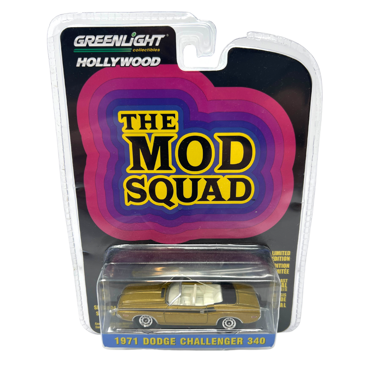 Greenlight Hollywood The Mod Squad 1971 Dodge Challenger 340 1:64 Diecast