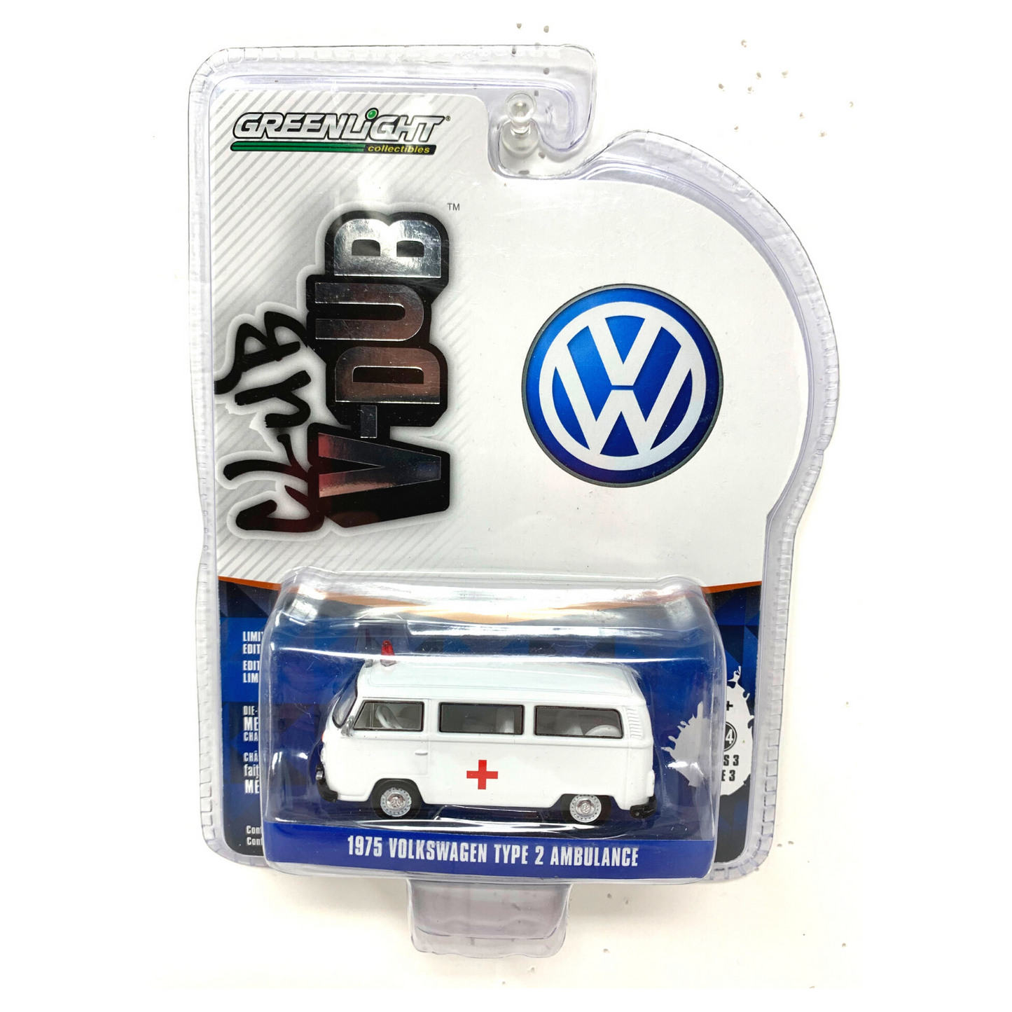 Greenlight Club V-Dub 1975 Volkswagen Type 2 Ambulance 1:64 Diecast