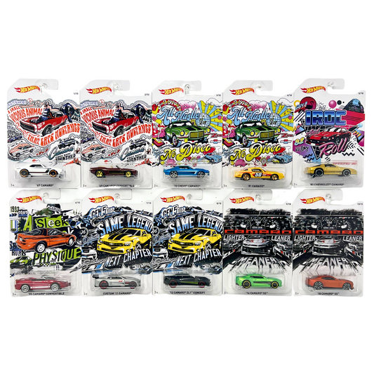 Hot Wheels Chevy Camaro 50th Anniversary Walmart Exclusive 164 Diecast Set of 10