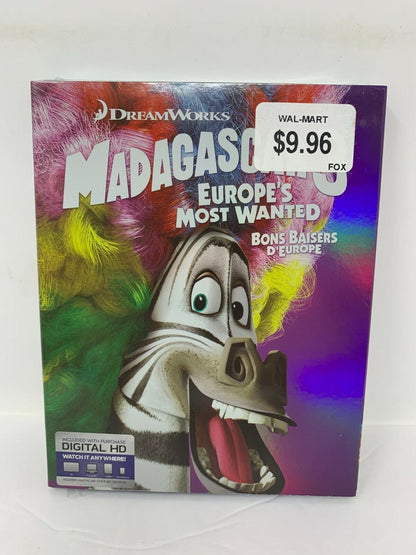 Madagascar 3 Europe's Most Wanted (Blu-ray, 2015) Kids Cartoon New and Sealed!!!