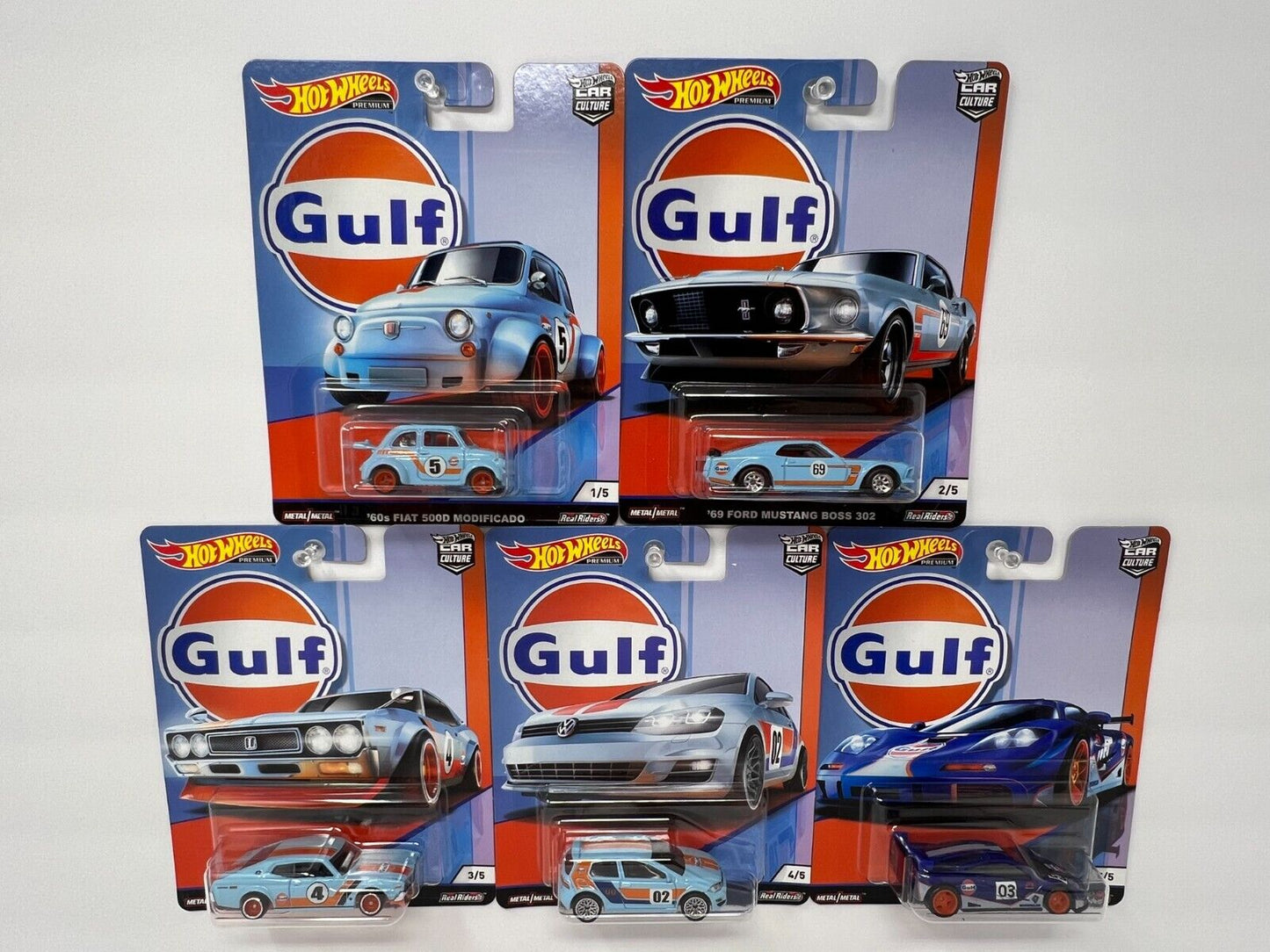 Hot Wheels Premium Car Culture Gulf 1:64 Diecast Complete Set of 5