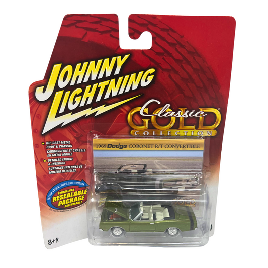 Johnny Lightning Classic Gold 1969 Dodge Coronet R/T Convertible 1:64 Diecast