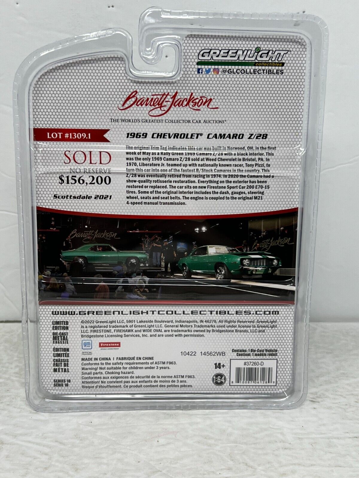 Greenlight Barrett-Jackson 1969 Chevrolet Camaro Z/28 1:64 Diecast