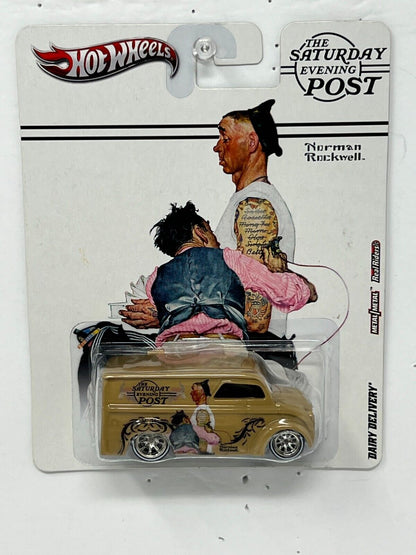 Hot Wheels Norman Rockwell Dairy Delivery Real Riders 1:64 Diecast