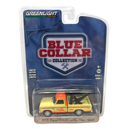 Greenlight Blue Collar Series 7 1973 Ford F-100 with Tow Hook 1:64 Diecast