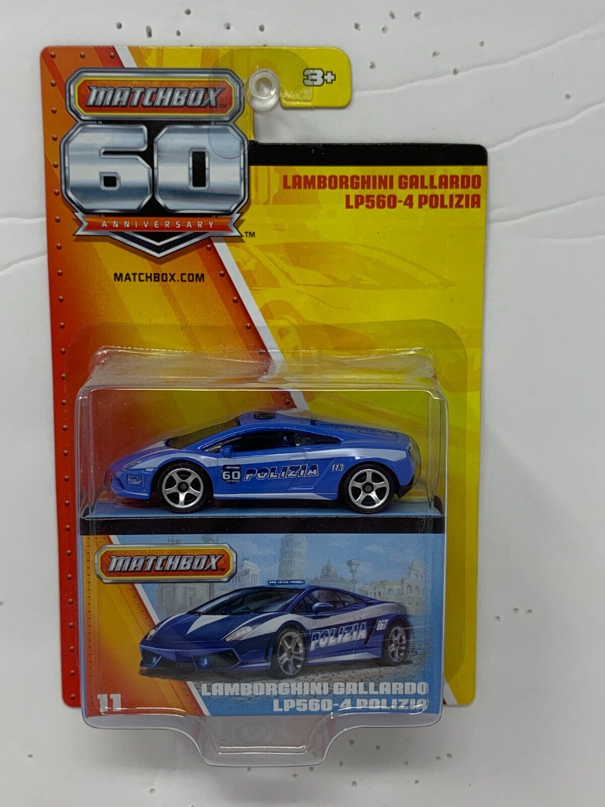 Matchbox 60th Anniversary Lamborghini Gallardo LP560-4 Polizia 1:64 Diecast