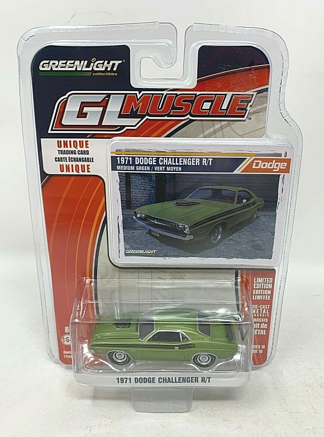 Greenlight GL Muscle Series 16 1971 Dodge Challenger R/T 1:64 Diecast